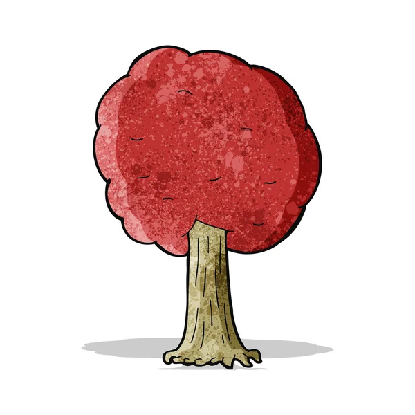 Γελοιογραφία κόκκινο δέντρο — Διανυσματικό Αρχείο