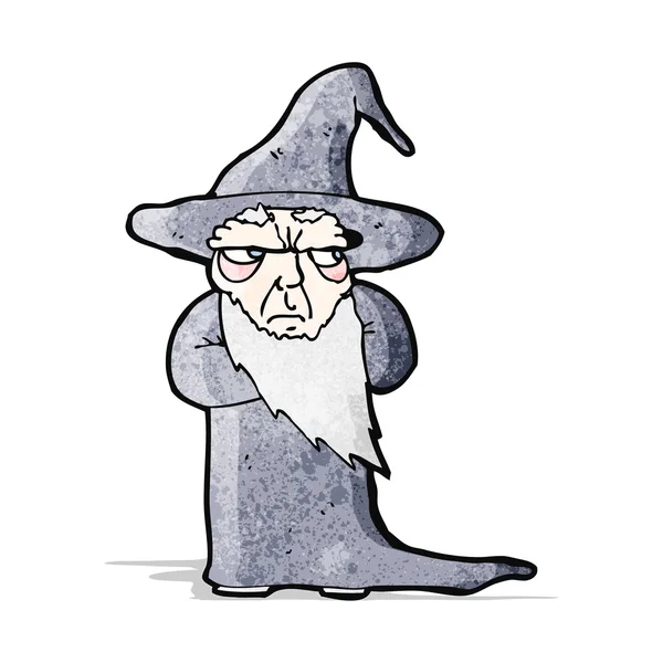 Cartoon knorrige oude wizard — Stockvector