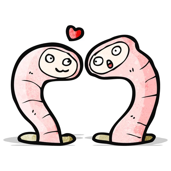 Мультяшні черв'яки закохані — стоковий вектор