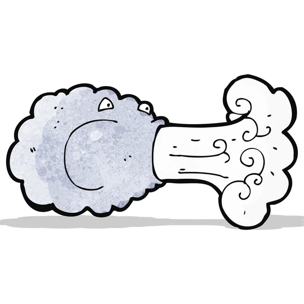 Cartoon cloud blowing wind — Stock Vector