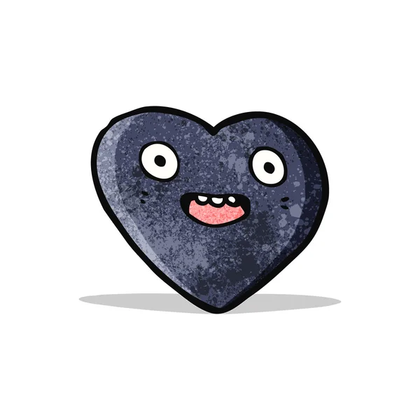 Cartone animato cuore nero — Vettoriale Stock