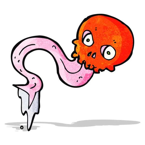 Cartoon skull sticking out tongue — Διανυσματικό Αρχείο