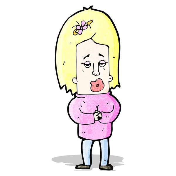 Cartoon nerveuze vrouw — Stockvector