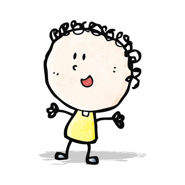 Cartoon gelukkig doodle vrouw — Stockvector