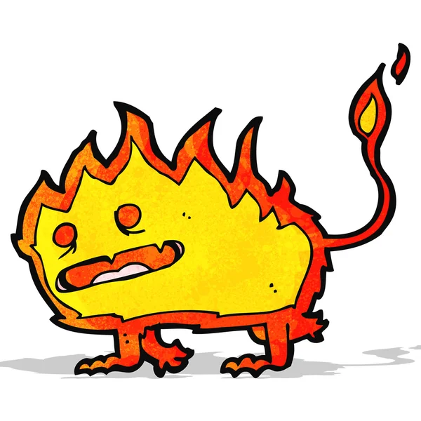 Strašidelný plamen monster cartoon — Stockový vektor