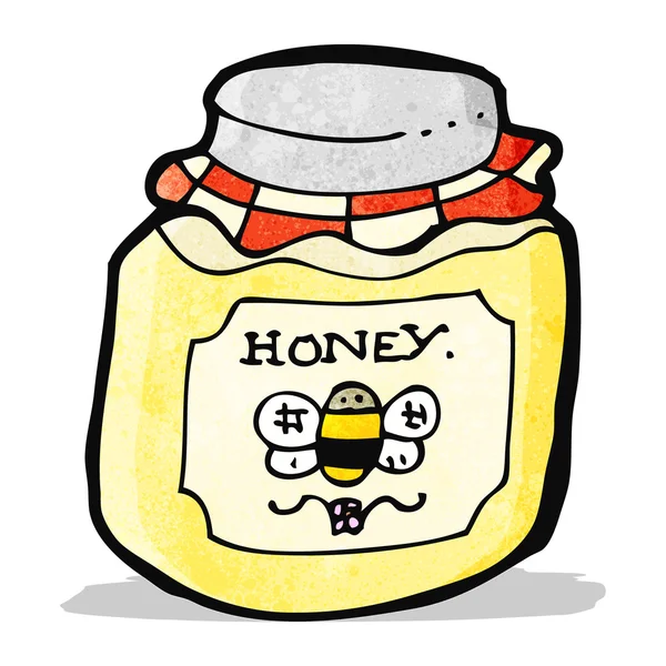 Tarro de dibujos animados de miel — Vector de stock