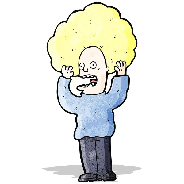 Cartoon hair raising fright — Stock Vector