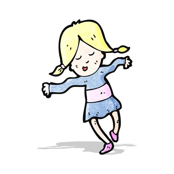 Dibujos animados chica rubia feliz — Vector de stock