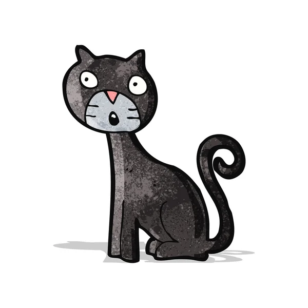 Cartoon zwarte kat — Stockvector