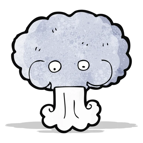 Nube de dibujos animados soplando viento — Vector de stock