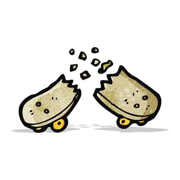 Dibujos animados de skate rotos — Vector de stock