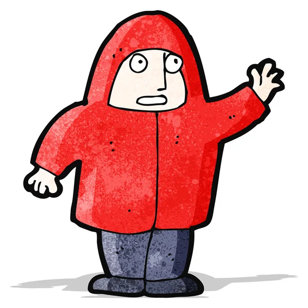 Kapüşonlu sweatshirt erkekte çizgi film — Stok Vektör
