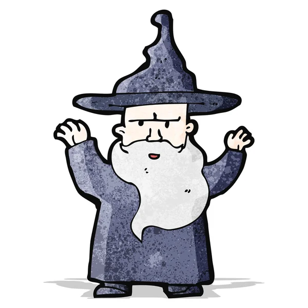 Cartoon wizard casting spell — Stock Vector