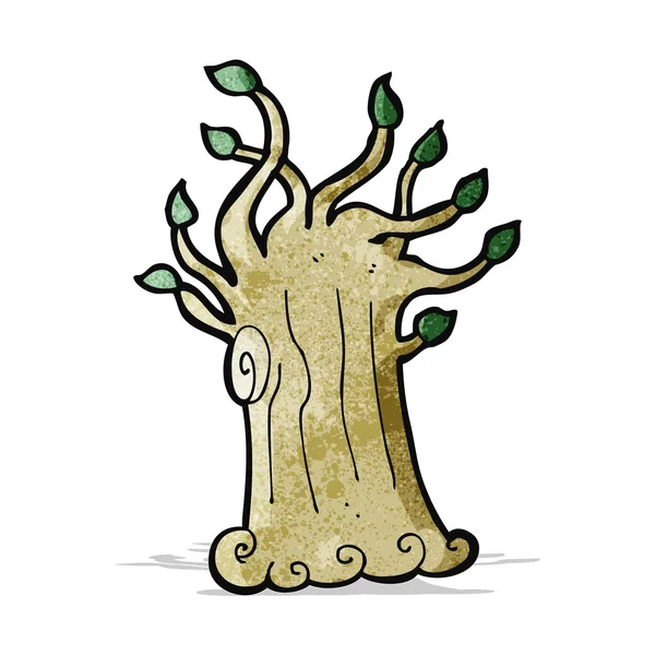 Dessin animé arbre effrayant — Image vectorielle