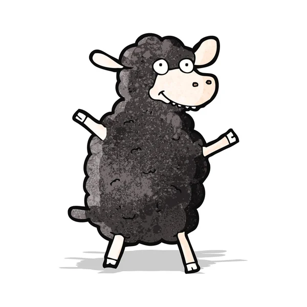 Negro oveja dibujos animados — Archivo Imágenes Vectoriales