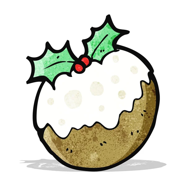 Budín de Navidad de dibujos animados — Vector de stock