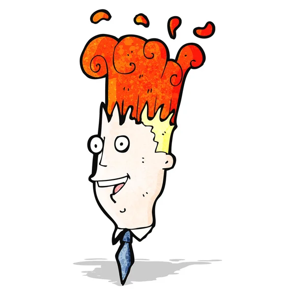 Cartoon man with exploding head — Stock Vector