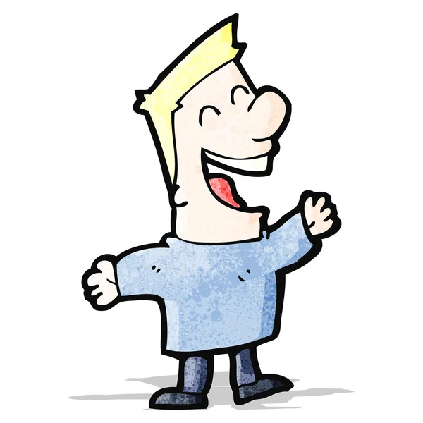 Cartoon skrattande mannen — Stock vektor
