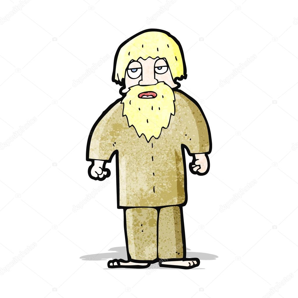 cartoon hippie man with beard