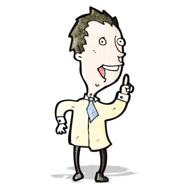 Fikri olan çizgi film adamı.