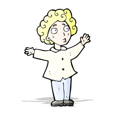 kıvırcık saçlı adam çizgi film