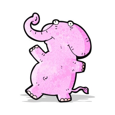 karikatür pembe fil