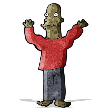 karikatür kel adam heyecanlı