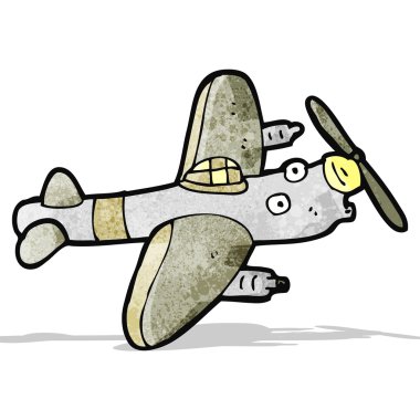 karikatür pervaneli uçak