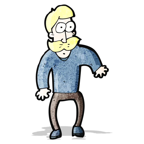 卡通小胡子的男人 — 图库矢量图片
