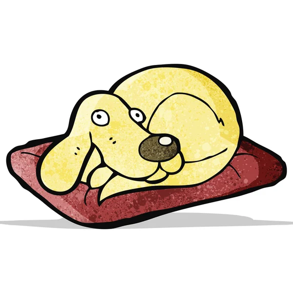 Kreslený pes na posteli — Stockový vektor