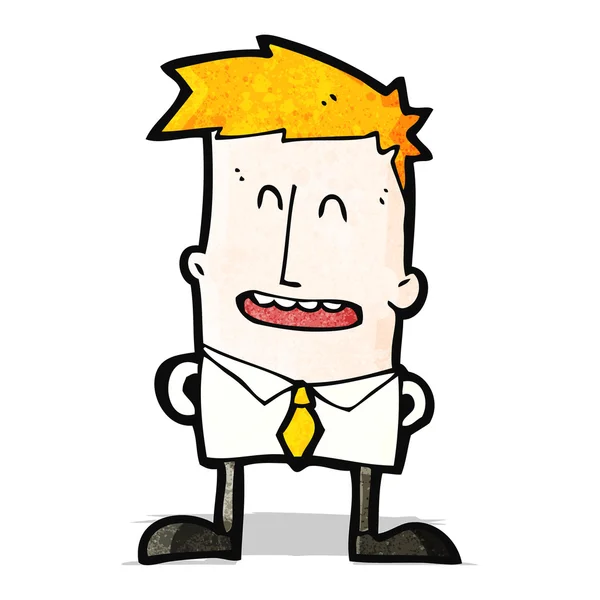 Gelukkig gember jongen cartoon — Stockvector