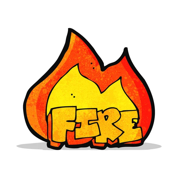 Símbolo de fuego de dibujos animados — Vector de stock