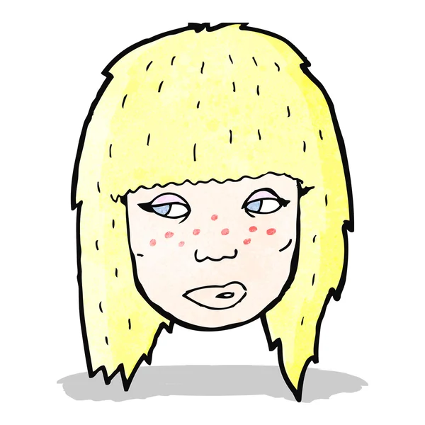 Cartoon blond kvinnas ansikte — Stock vektor