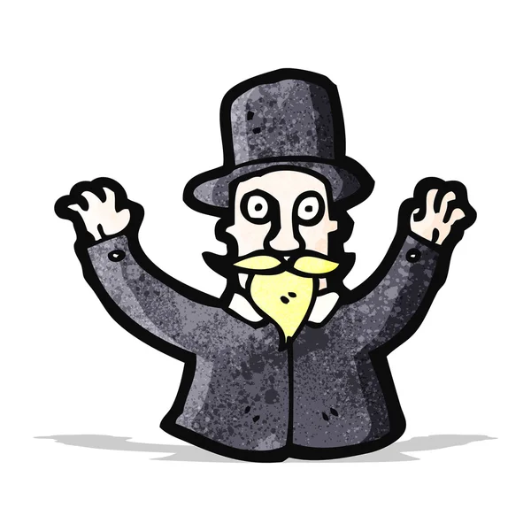 Cartoon victorian magician — Stock Vector