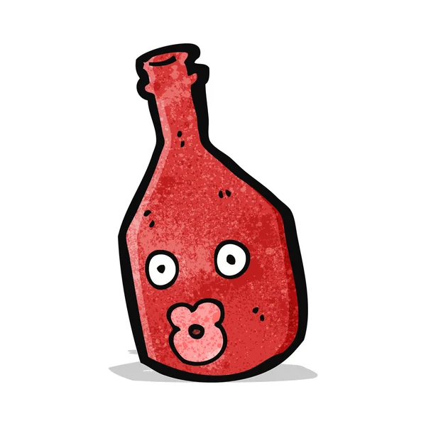 Garrafa de vinho personagem dos desenhos animados — Vetor de Stock