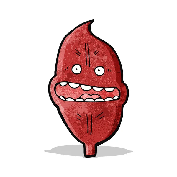 Foglia rossa personaggio cartone animato — Vettoriale Stock