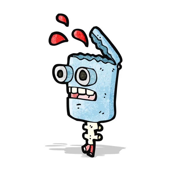 Cabeça de robô louco desenhos animados — Vetor de Stock