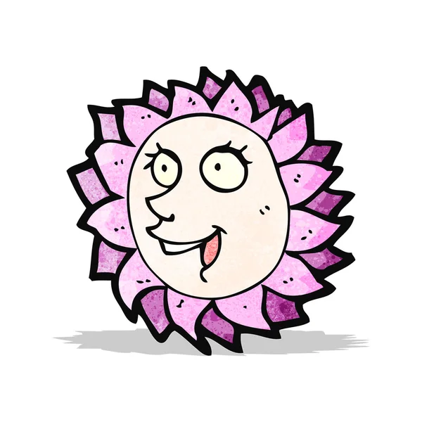Visage de fleur de dessin animé — Image vectorielle