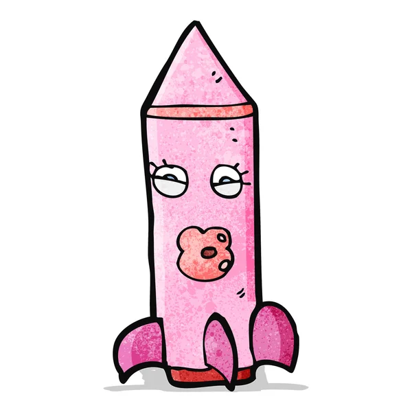 Cartoon pink rocket — Stock Vector