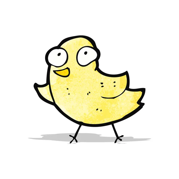 少し黄色の鳥を漫画します。 — ストックベクタ