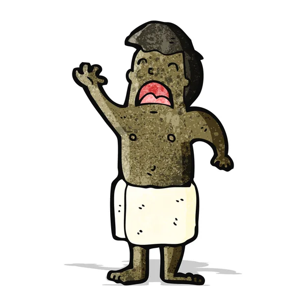 Cartoon man dressed in towel — Stock Vector