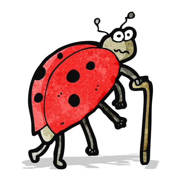 Cartoon old ladybug — Stock Vector