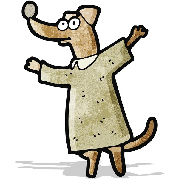 Dibujos animados perro usando vestido — Archivo Imágenes Vectoriales