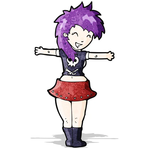 Desenho animado menina de rock — Vetor de Stock