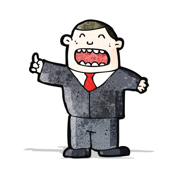 Dibujos animados jefe gritando órdenes — Vector de stock