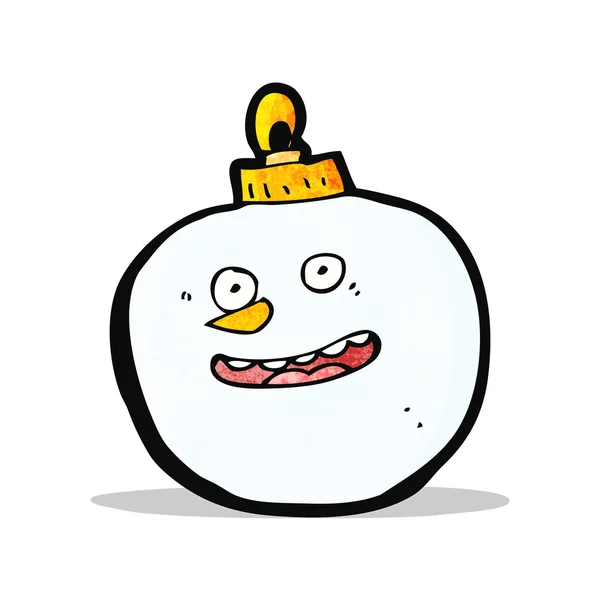 Cartoon sneeuwpop bauble — Stockvector