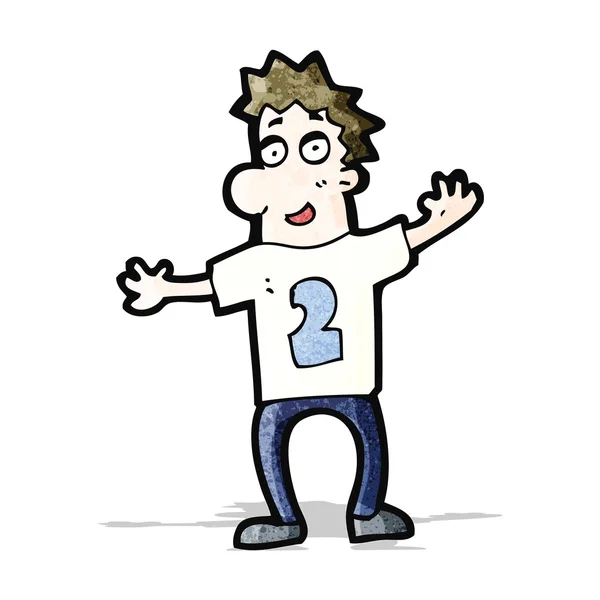 Uomo dei cartoni animati in camicia numero due — Vettoriale Stock