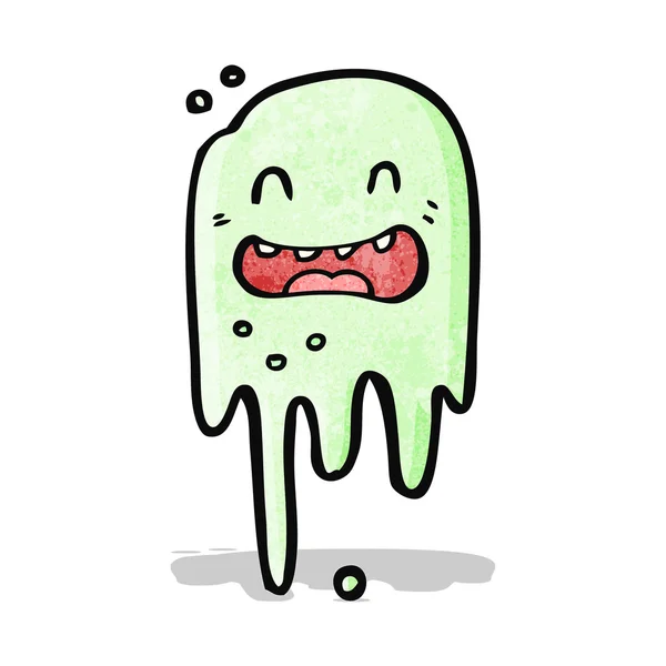 Fantasma verde de dibujos animados — Vector de stock