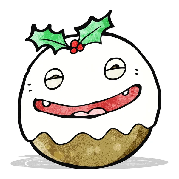 Budín de Navidad de dibujos animados — Vector de stock