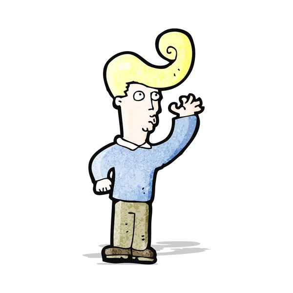 Zeichentrickfilm Mann mit großen Haaren — Stockvektor
